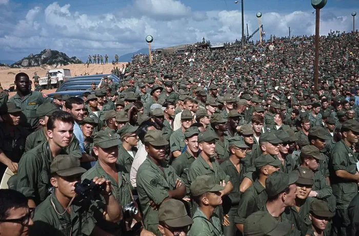 Framed Print : Soldiers Watching a Bob Hope Performance Framed Print : Soldiers Watching a Bob Hope Performance