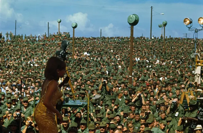 Framed Print : Soldiers Watching Singer During Bob Hope Show in Vietnam Framed Print : Soldiers Watching Singer During Bob Hope Show in Vietnam