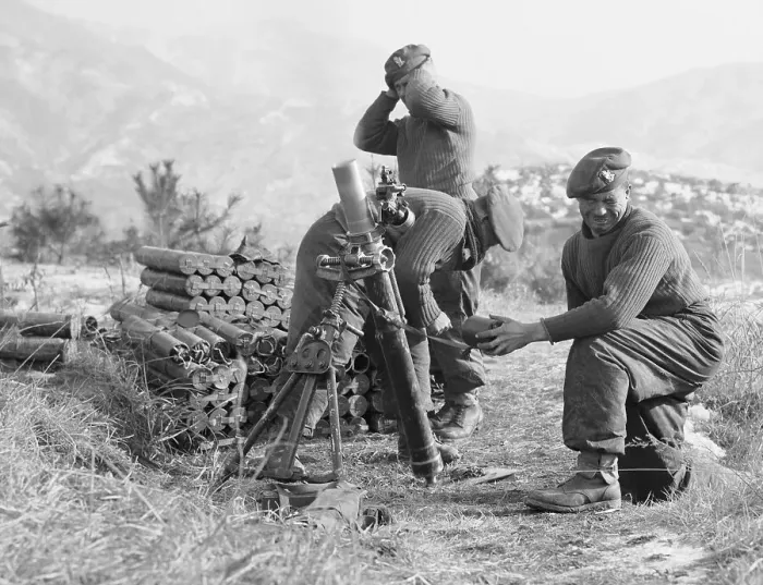 Framed Print : Soldiers Working with Blast Against Communist Troops Framed Print : Soldiers Working with Blast Against Communist Troops