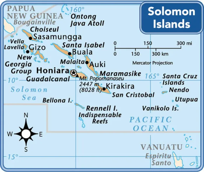 : Solomon Islands country map : Solomon Islands country map