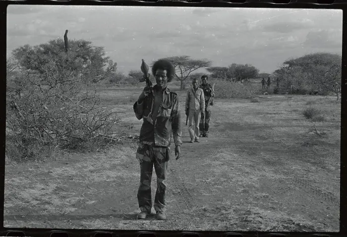 Framed Print : Somalia Soldier Standing with Weapon Framed Print : Somalia Soldier Standing with Weapon