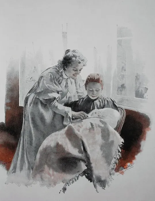 Framed Print : The Son and the Heir, the Mother and the Grandmother with a Baby, 1881, Germany, Historic, Digital Reproduction of an Original 19th century Artwork Framed Print : The Son and the Heir, the Mother and the Grandmother with a Baby, 1881, Germany, Historic, Digital Reproduction of an Original 19th century Artwork