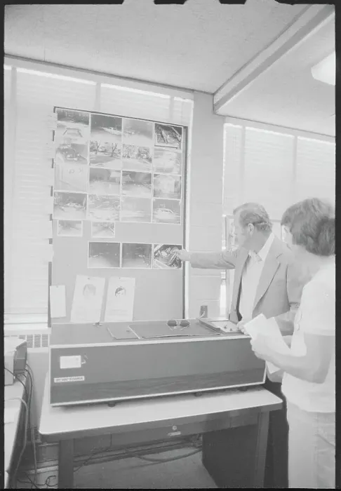 Framed Print : Son of Sam Detectives Discussing Clue Board Framed Print : Son of Sam Detectives Discussing Clue Board