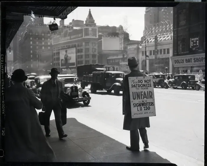 Framed Print : Songwriter Picket Walks on Broadway Framed Print : Songwriter Picket Walks on Broadway