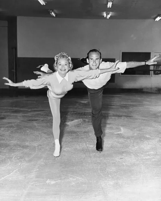 Framed Print : Sonja Henie and Dick Button Ice Skating Together Framed Print : Sonja Henie and Dick Button Ice Skating Together