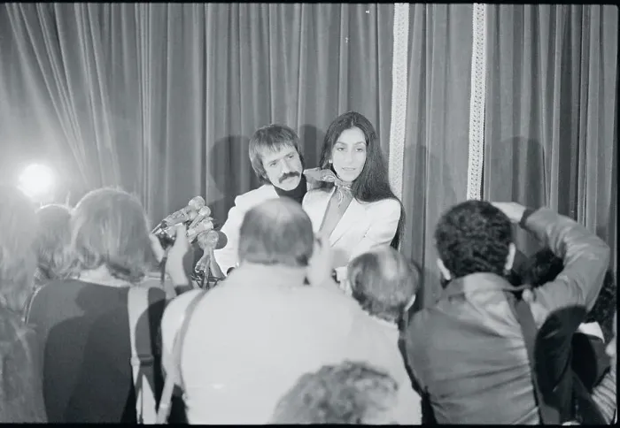 Framed Print : Sonny and Cher During News Conference Framed Print : Sonny and Cher During News Conference