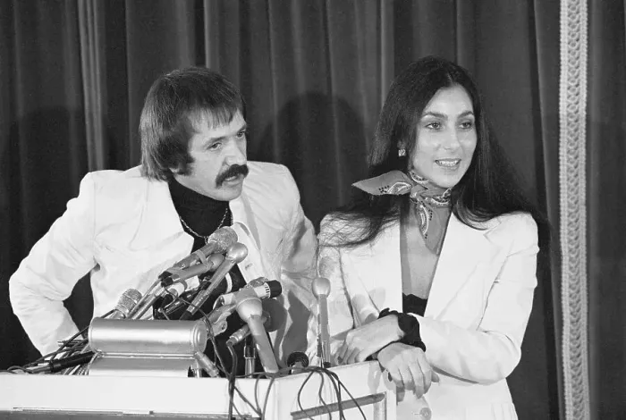 Framed Print : Sonny and Cher During News Conference Framed Print : Sonny and Cher During News Conference