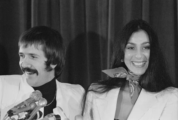 Framed Print : Sonny Laughing with Cher Framed Print : Sonny Laughing with Cher