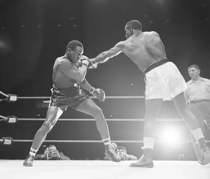 Framed Print : Sonny Liston Landing Left on Julio Mederos Framed Print : Sonny Liston Landing Left on Julio Mederos