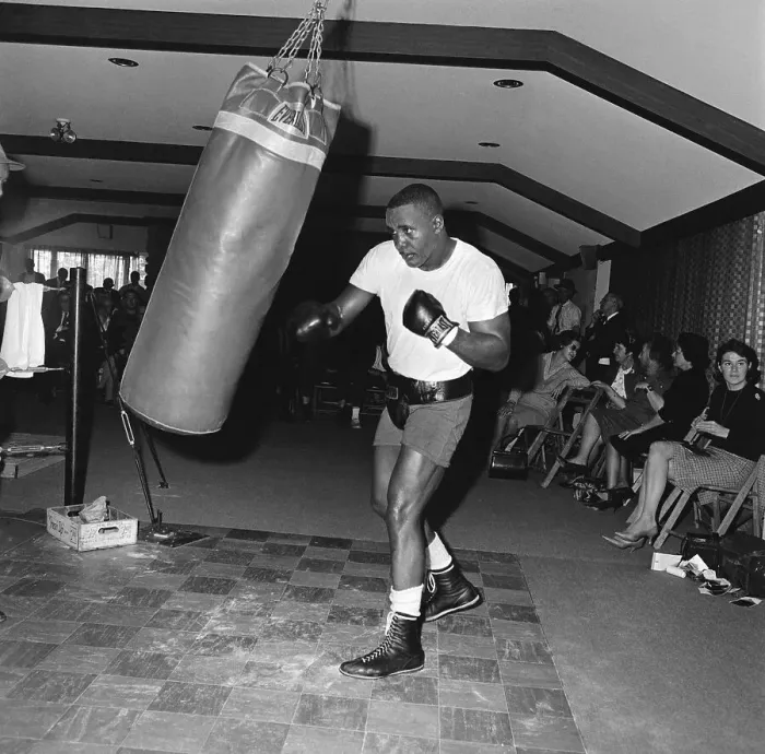 Framed Print : Sonny Liston Sending Boxing Bag Into Motion Framed Print : Sonny Liston Sending Boxing Bag Into Motion