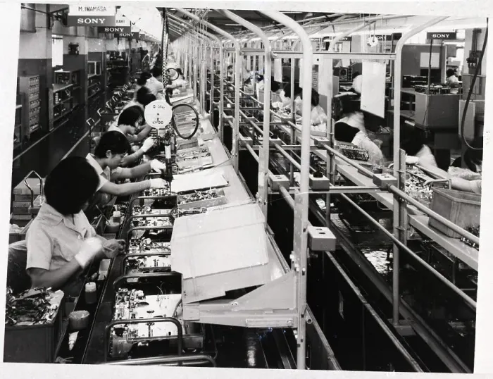 Framed Print : Sony Trinitron Assembly Line