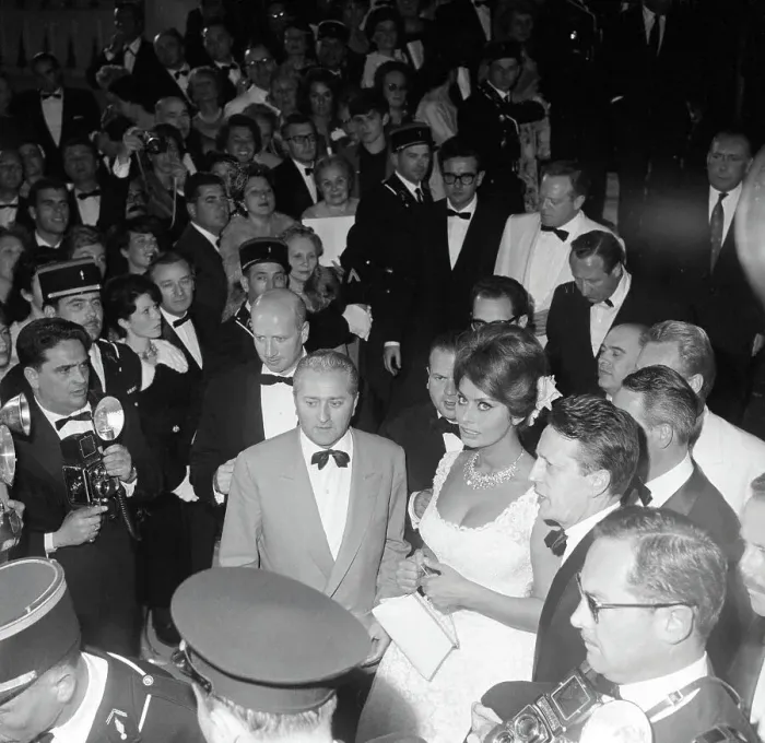 Framed Print : Sophia Loren Attending Film Festival