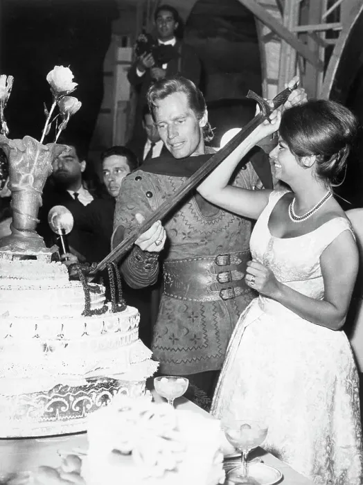 Framed Print : Sophia Loren and Charlton Heston Cut Cake Framed Print : Sophia Loren and Charlton Heston Cut Cake