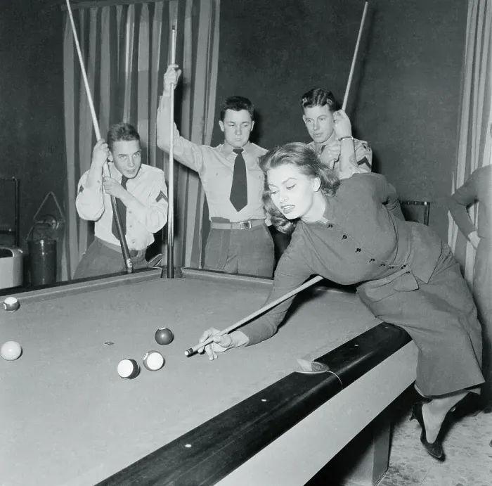 Framed Print : Sophia Loren Playing Billiards Framed Print : Sophia Loren Playing Billiards