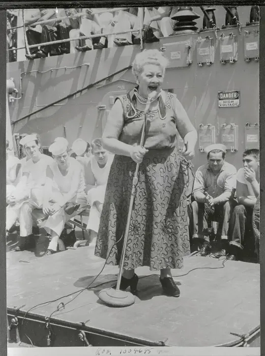 Framed Print : Sophie Tucker at Microphone Framed Print : Sophie Tucker at Microphone