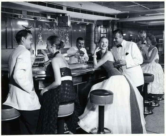 Framed Print : Sophisticated Couples at a Bar Framed Print : Sophisticated Couples at a Bar