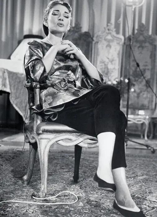  : Soprano Maria Callas Posing for Interview