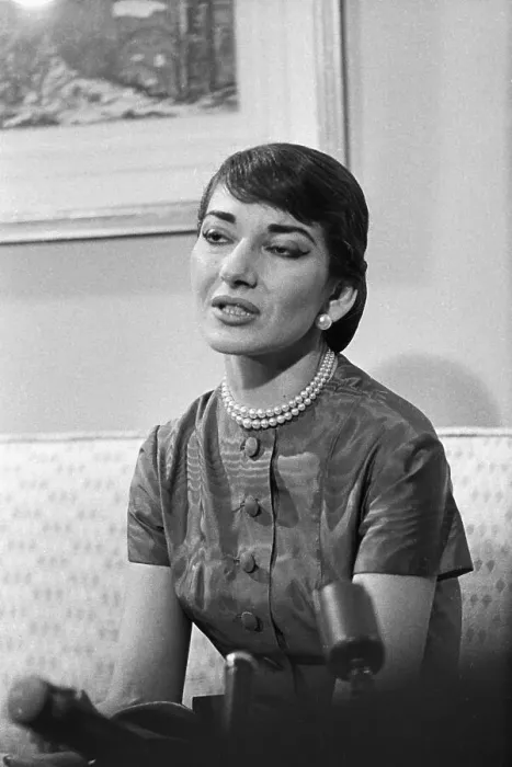 Framed Print : Soprano Maris Callas at Press Meeting