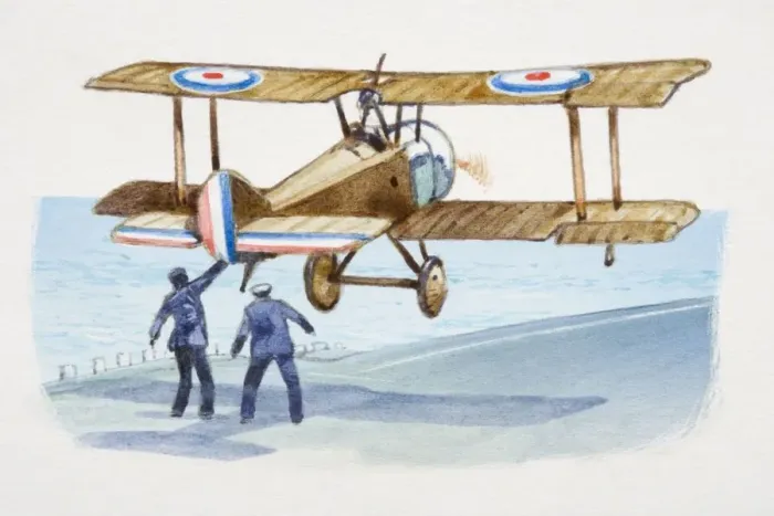 Framed Print : Sopwith Pup plane taking off by seafront, rear view Framed Print : Sopwith Pup plane taking off by seafront, rear view