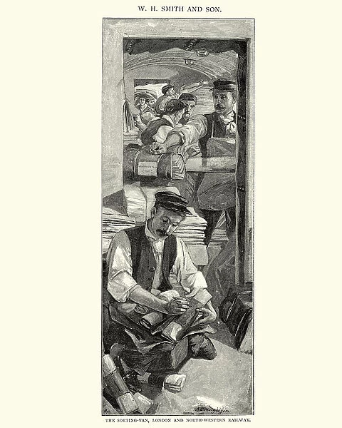 Sorting van of the London and North Western Railway, 1892