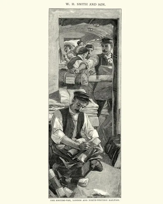 Framed Print : Sorting van of the London and North Western Railway, 1892 Framed Print : Sorting van of the London and North Western Railway, 1892