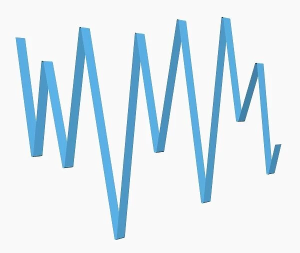 Sound wave created by a percussion instrument, digital illustration