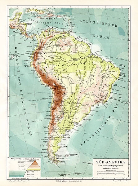 South America geological map 1895
