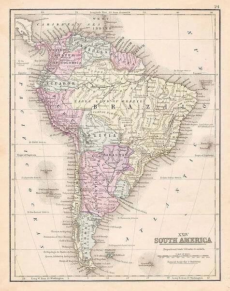 South America map 1867
