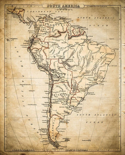 South America map of 1869