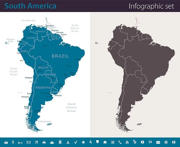 South America Map - Infographic Set