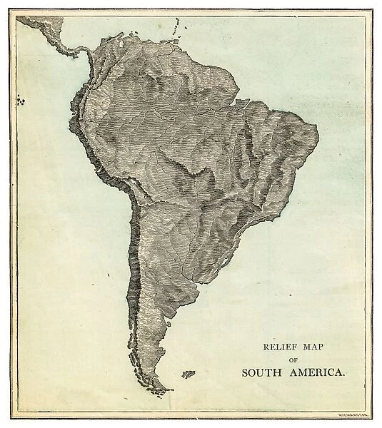 South America relief map 1875