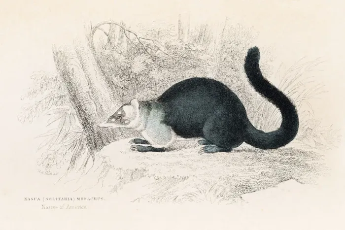 Framed Print : South American coati engraving 1855 Framed Print : South American coati engraving 1855