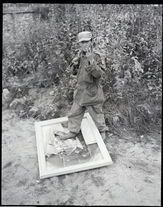 Framed Print : South Korean Soldier Stepping on Picture of Stalin Framed Print : South Korean Soldier Stepping on Picture of Stalin