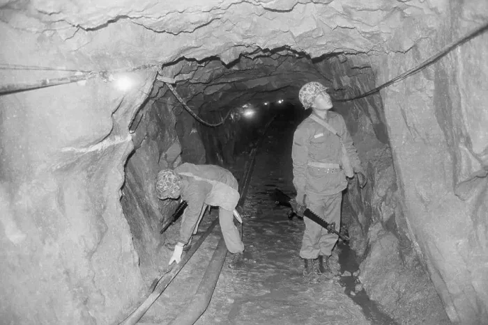 Framed Print : South Korean Soldiers Patrol Tunnel Framed Print : South Korean Soldiers Patrol Tunnel