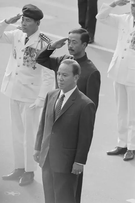Framed Print : South Vietnam Leaders Saluting Flag at Ceremony Framed Print : South Vietnam Leaders Saluting Flag at Ceremony