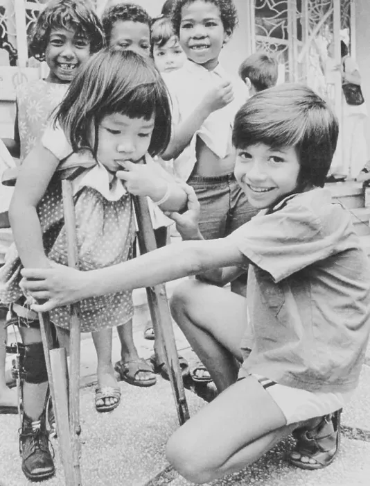 Framed Print : South Vietnamese Orphans Saying Goodbye Framed Print : South Vietnamese Orphans Saying Goodbye