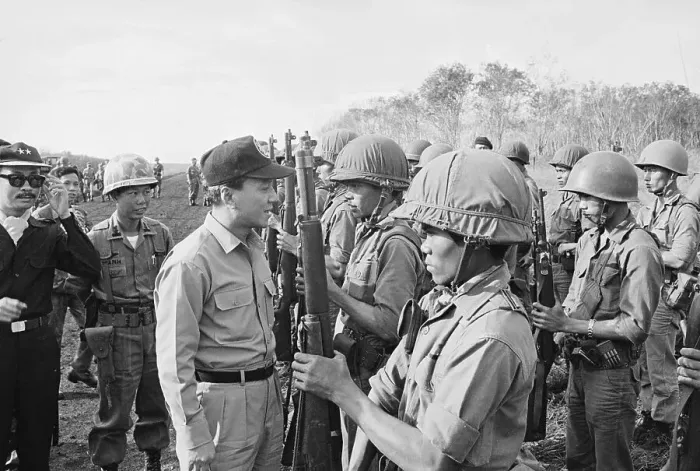 Framed Print : South Vietnamese President Congratulating Soldiers Framed Print : South Vietnamese President Congratulating Soldiers