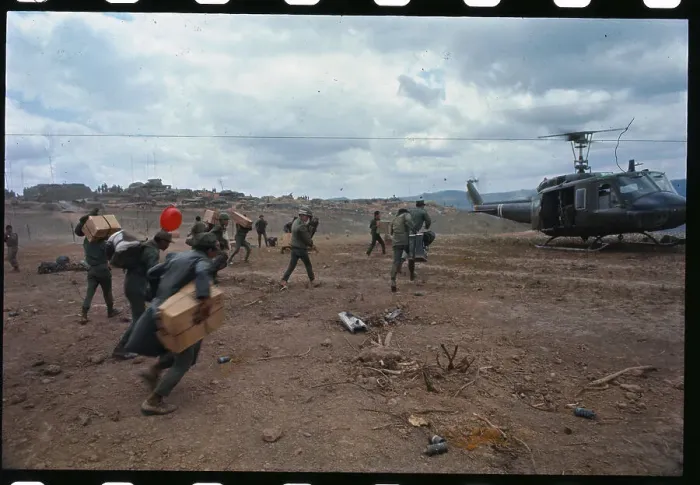 Framed Print : South Vietnamese Soldiers Loading Helicopter with Supplies Framed Print : South Vietnamese Soldiers Loading Helicopter with Supplies