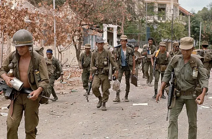 Framed Print : South Vietnamese Troops March in Streets Framed Print : South Vietnamese Troops March in Streets