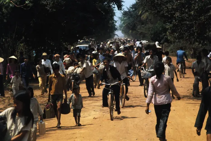 Framed Print : South Vietnamese Villagers Fleeing Communist Forces Framed Print : South Vietnamese Villagers Fleeing Communist Forces