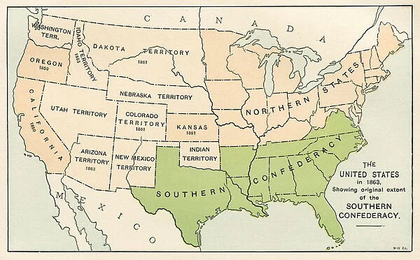 Southern Confederacy Map 1895