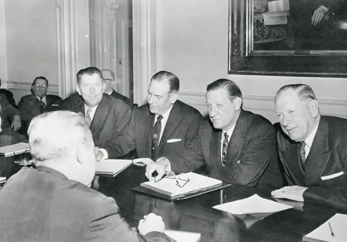Framed Print : Four Southern Governors Participating in a Meeting Framed Print : Four Southern Governors Participating in a Meeting