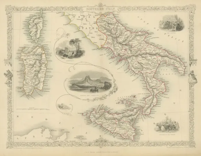 Framed Print : Southern Italy fine engraving Framed Print : Southern Italy fine engraving