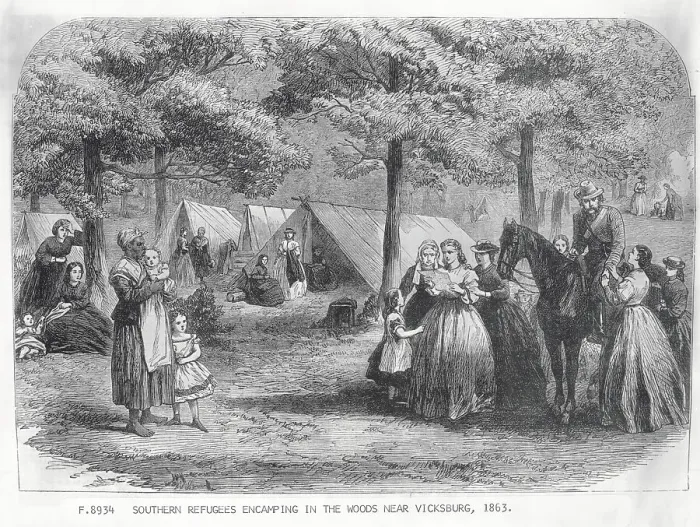 Framed Print : Southern Refugee Families Camping Framed Print : Southern Refugee Families Camping