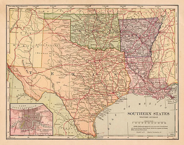Southern states map 1898