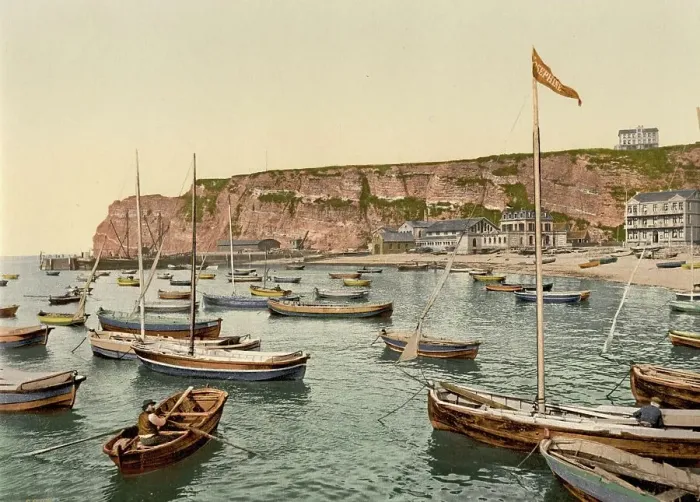 Framed Print : Southern tip of Helgoland, Schleswig-Holstein, Germany, Historic, digitally restored reproduction of a photochromic print from the 1890s Framed Print : Southern tip of Helgoland, Schleswig-Holstein, Germany, Historic, digitally restored reproduction of a photochromic print from the 1890s
