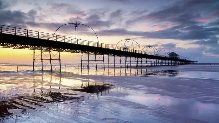 Framed Print : Southport Pier at Sunset Framed Print : Southport Pier at Sunset