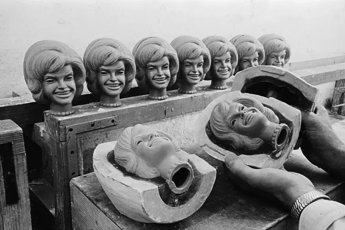 Framed Print : Souvenir Heads Being Sold in Cologne Framed Print : Souvenir Heads Being Sold in Cologne
