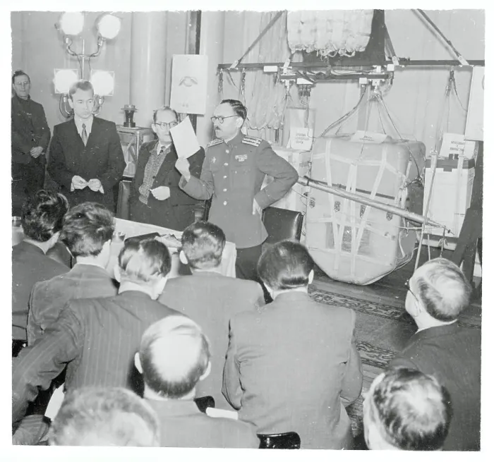 Framed Print : Soviet Army Colonel Speaking About US Photo Balloons Framed Print : Soviet Army Colonel Speaking About US Photo Balloons