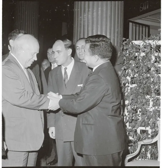 Framed Print : Soviet and Cambodian Leaders Joining Hands While Conversing Framed Print : Soviet and Cambodian Leaders Joining Hands While Conversing